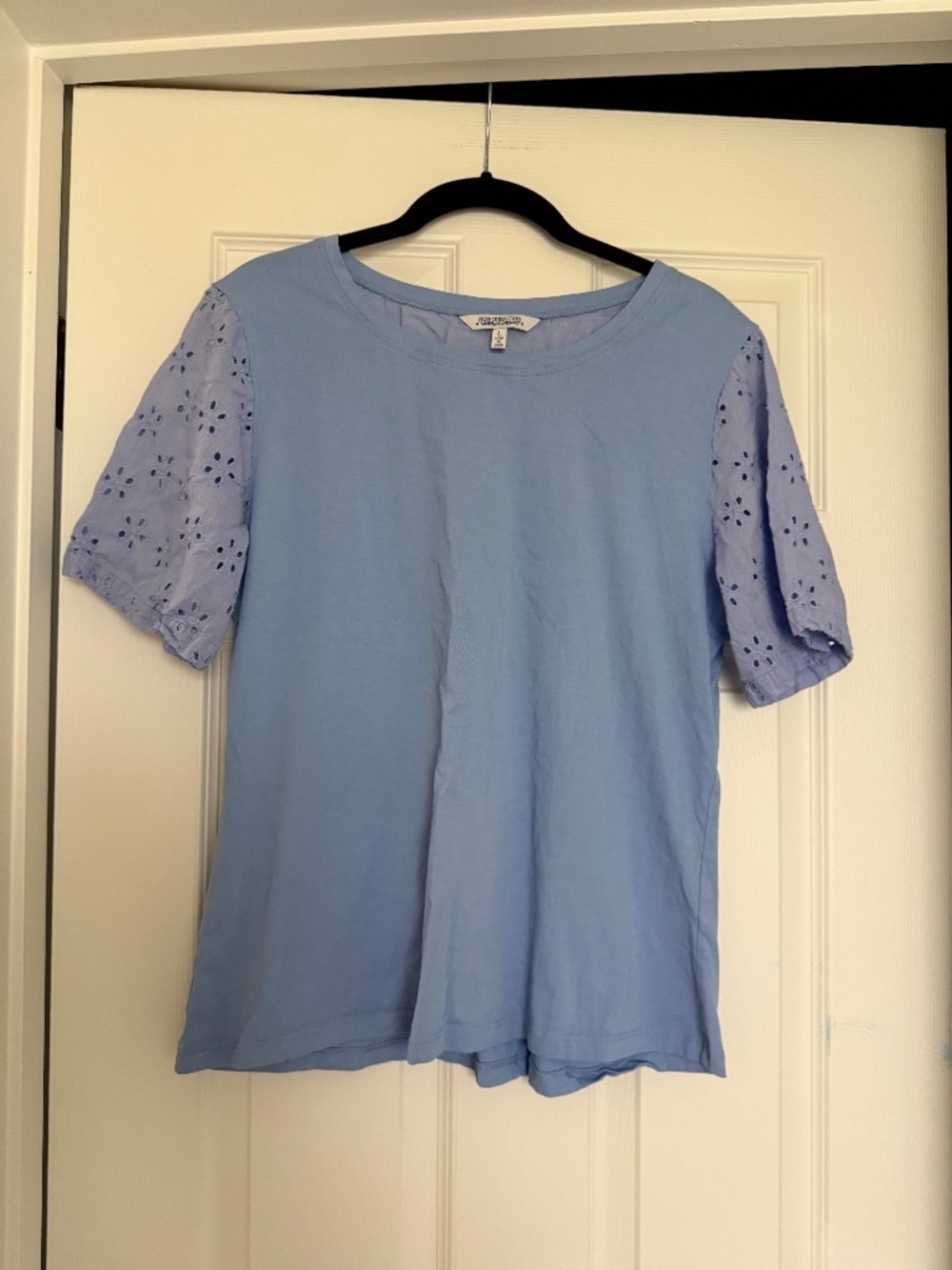 New Direction T-Shirt Blue, Eyelet Sleeves, Size L